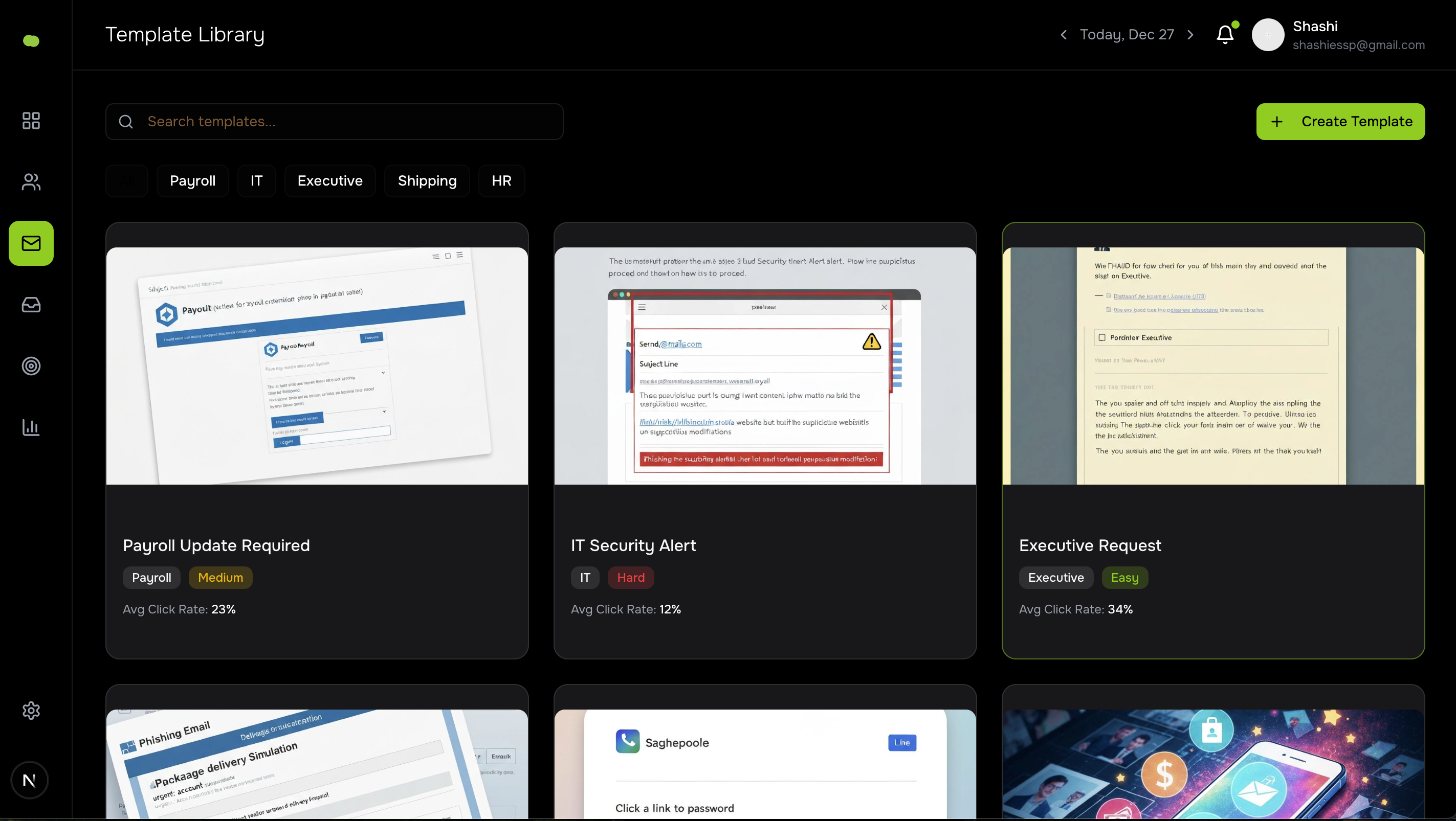 RiskLoop Dashboard - Template Library